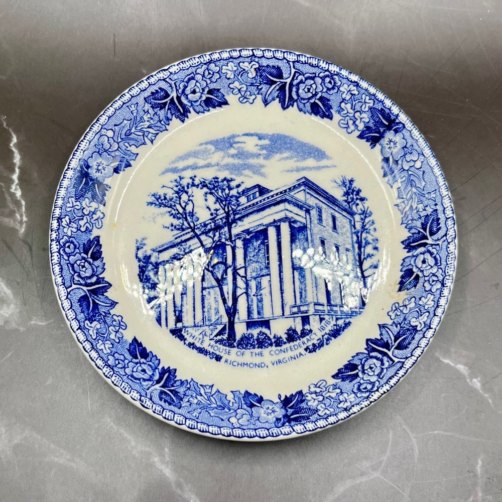 Virginia Historic Blue and White Coaster Plate